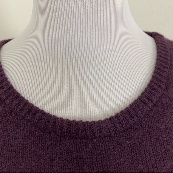 Calypso St Barth 100% Cashmere Knit Sweater Top Women’s M Plum Short Sleeve Soft - Picture 5 of 13